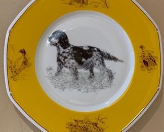 Hermès Chiens d'arret English Setter Plate Platter 1x10x10in HxWxD
