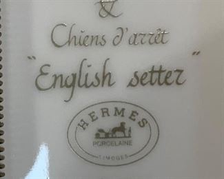 Hermès Chiens d'arret English Setter Plate Platter 1x10x10in HxWxD