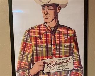 Tru-West Rockmount Ranch Wear Poster Framed 38in H x26inW HxWxD