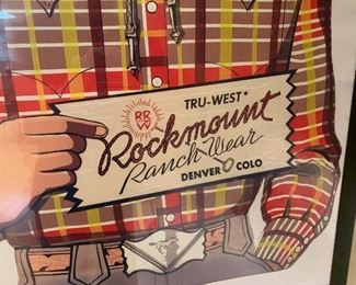 Tru-West Rockmount Ranch Wear Poster Framed 38in H x26inW HxWxD