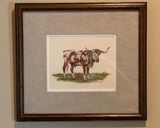 *Original* Art George Dabich Texas Longhorn 15x16x.5in HxWxD