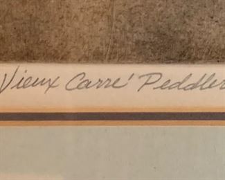 *Signed* Dale Rayburn Vieux Carre Peddlers litho 83/90 21x18.5x2in HxWxD