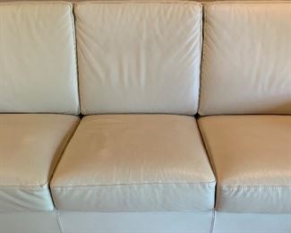 Contemporary Leather Sofa Couch Roche Bobois 31x85x38in HxWxD