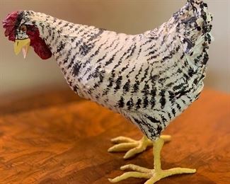 Artist Made Wahler Rooster paper mache 14x15x8in HxWxD