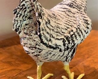 Artist Made Wahler Rooster paper mache 14x15x8in HxWxD