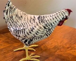 Artist Made Wahler Rooster paper mache 14x15x8in HxWxD
