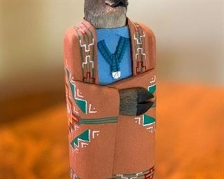 Marvin Jim Navajo Folk Art Carving Mule Deer 13.5in H
