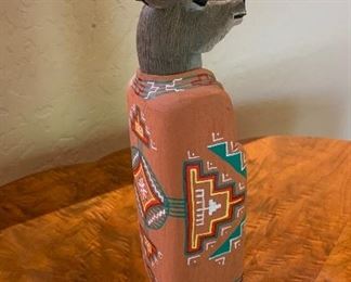 Marvin Jim Navajo Folk Art Carving Mule Deer 13.5in H