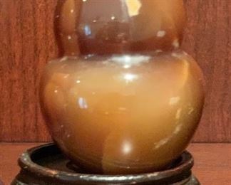 Lot of 3 Carved Asian Stone Decor with Bases 4.5in H