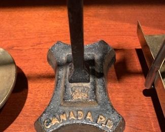 Antique Cast Iron & Brass Canadian Postal Scale Pritchard & Andrews Ottawa 14x15x4in HxWxD