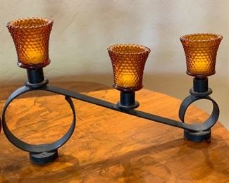 2pc wrought Iron Candle 3 Tier Stands 10x15x2in
