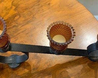 2pc wrought Iron Candle 3 Tier Stands 10x15x2in