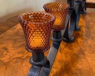2pc wrought Iron Candle 3 Tier Stands 10x15x2in