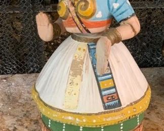 Indian Bobble Dancer Folk Art 11in H