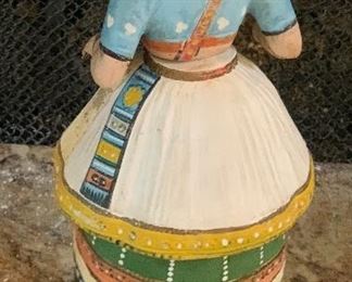 Indian Bobble Dancer Folk Art 11in H