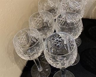 8 Piece Waterford Wine Hock Glasses 7.5inH