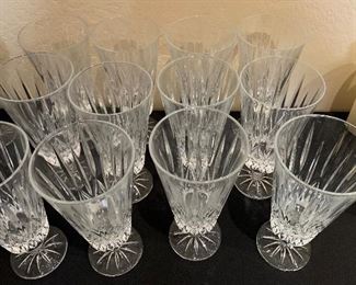 12 Piece Heavy Crystal Glass Water Goblets 7.75in H