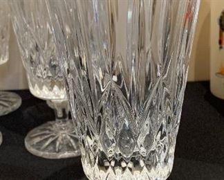 12 Piece Heavy Crystal Glass Water Goblets 7.75in H
