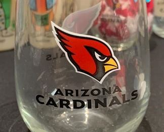 4pc Arizona Cardinals Glasses NFL 4.5in H