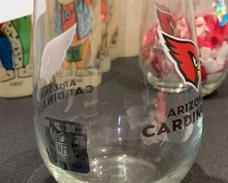 4pc Arizona Cardinals Glasses NFL 4.5in H