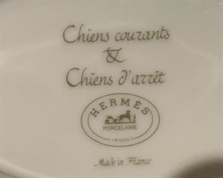 Hermès Chiens d'arret Serving Bowl 3in H x 6.25x9in HxWxD