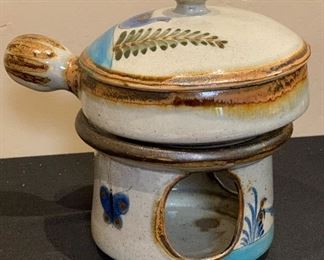 El Palomar Mexico Pottery Ken Edwards Covered Bowl w/ Stand