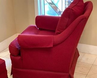 Custom Crafted Oversize Chair w/ Ottoman 32x32x35in HxWxD