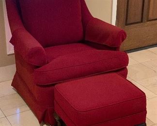 Custom Crafted Oversize Chair w/ Ottoman 32x32x35in HxWxD