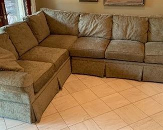 Miles Talbott Fabric Sectional Sofa 34in H x 37in D x 114in & 90 in span HxWxD