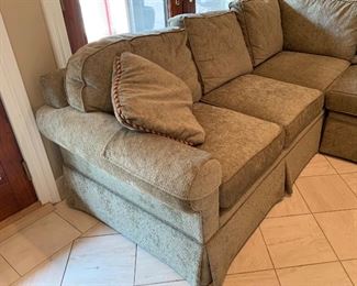 Miles Talbott Fabric Sectional Sofa 34in H x 37in D x 114in & 90 in span HxWxD