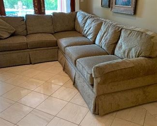 Miles Talbott Fabric Sectional Sofa 34in H x 37in D x 114in & 90 in span HxWxD