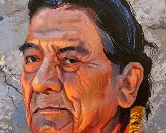 *Original* Art Mark Coomer Paul Wolf Robe Pueblo Indian San Ildefonso 38.5x28.5x1.5in HxWxD