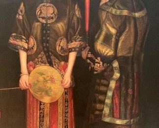 *Original* Art 2 Asian Girls Signed Huge 51x42x4in HxWxD
