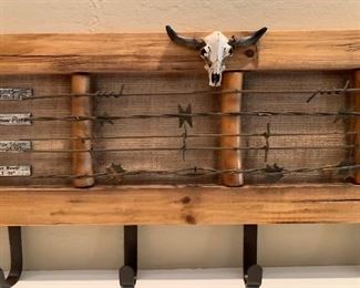 Rustic Western Hat Rack 10.75x23in L