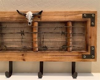 Rustic Western Hat Rack 10.75x23in L