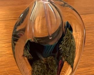 Art Glass Perfume Bottle Signed 4x3x.5in HxWxD