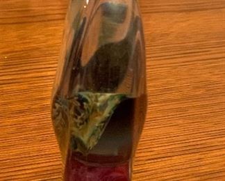 Art Glass Perfume Bottle Signed 4x3x.5in HxWxD