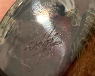 Art Glass Perfume Bottle Signed 4x3x.5in HxWxD
