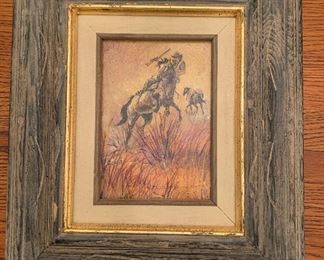 *Original* Art Carl Seyboldt Cowboy Painting 14.5x12.5x2in HxWxD