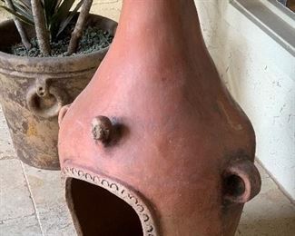 Mexican Clay Chiminea 29 x 19 x 15 HxWxD