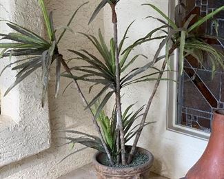 Outdoor Faux Palm Plant 54in H x 16in Diameter.
