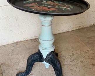 Outdoor Iron Leg Pedestal Stand Table 17 x 15 x 10
