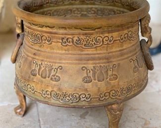 Metal Outdoor Pot 10in H x 12in Diameter