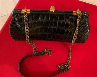 Vintage Magro Crocodile Handbag purse 6x11x4.5in HxWxD