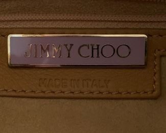 Jimmy Choo Gold Metallic Suede Bag/Handbag/Purse Made in Italy 8x14x6in HxWxD