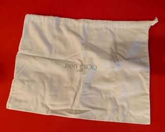 Jimmy Choo Gold Metallic Suede Bag/Handbag/Purse Made in Italy 8x14x6in HxWxD