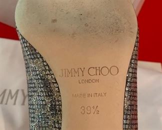 Jimmy Choo Aurora Pumps Lep Glitter Fabric-Champagne Shoes 143 39.5 sz
