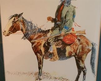 Frederic Remington Print A Trapper 21x17in