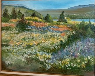 *Original* Art Marta Cralinska Mazurek Landscape Painting 30x36x2in HxWxD