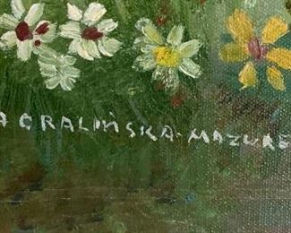 *Original* Art Marta Cralinska Mazurek Landscape Painting 30x36x2in HxWxD